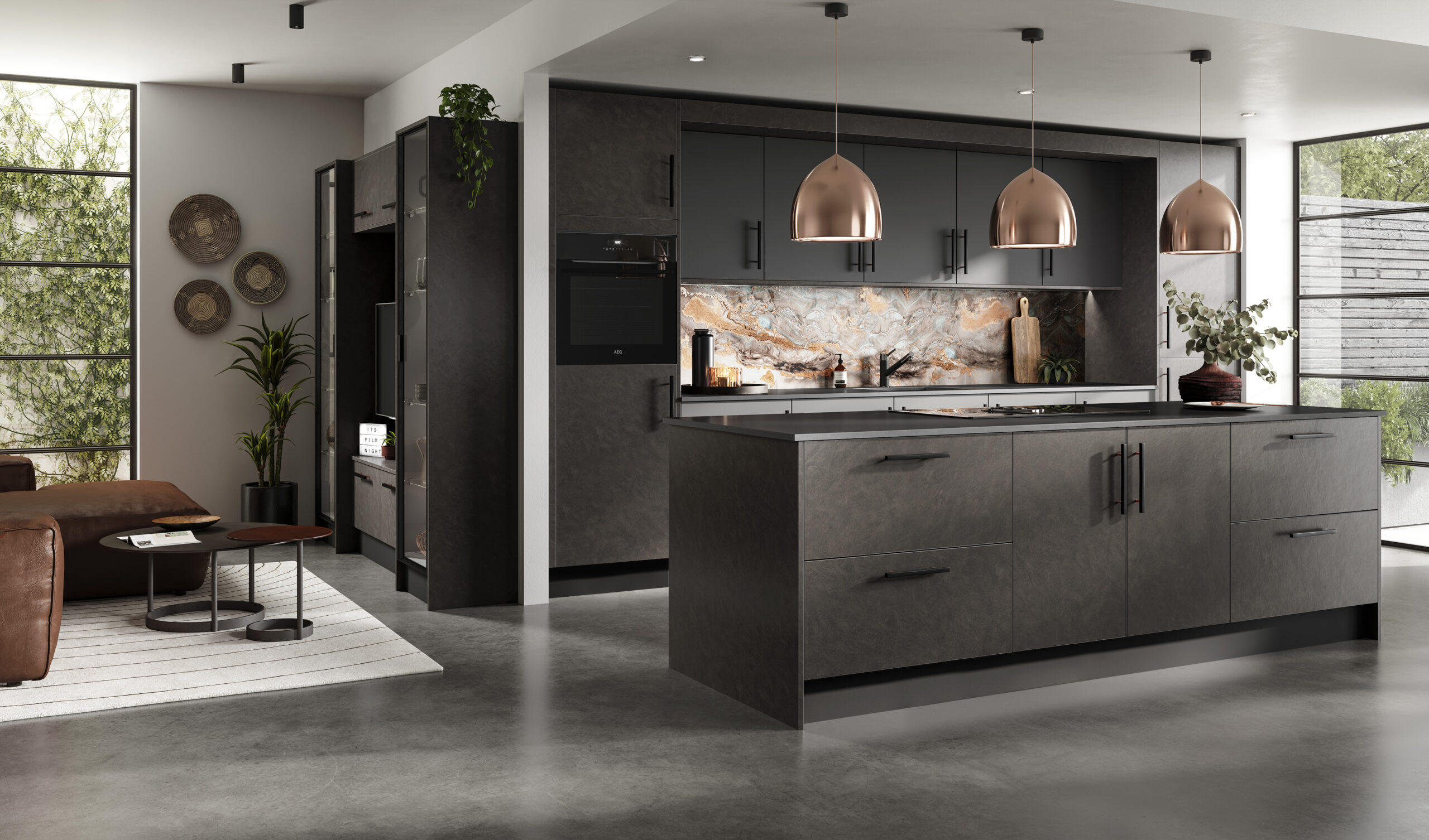 Turin Dark Stone contemporary kitchen bentley kitchens scaled
