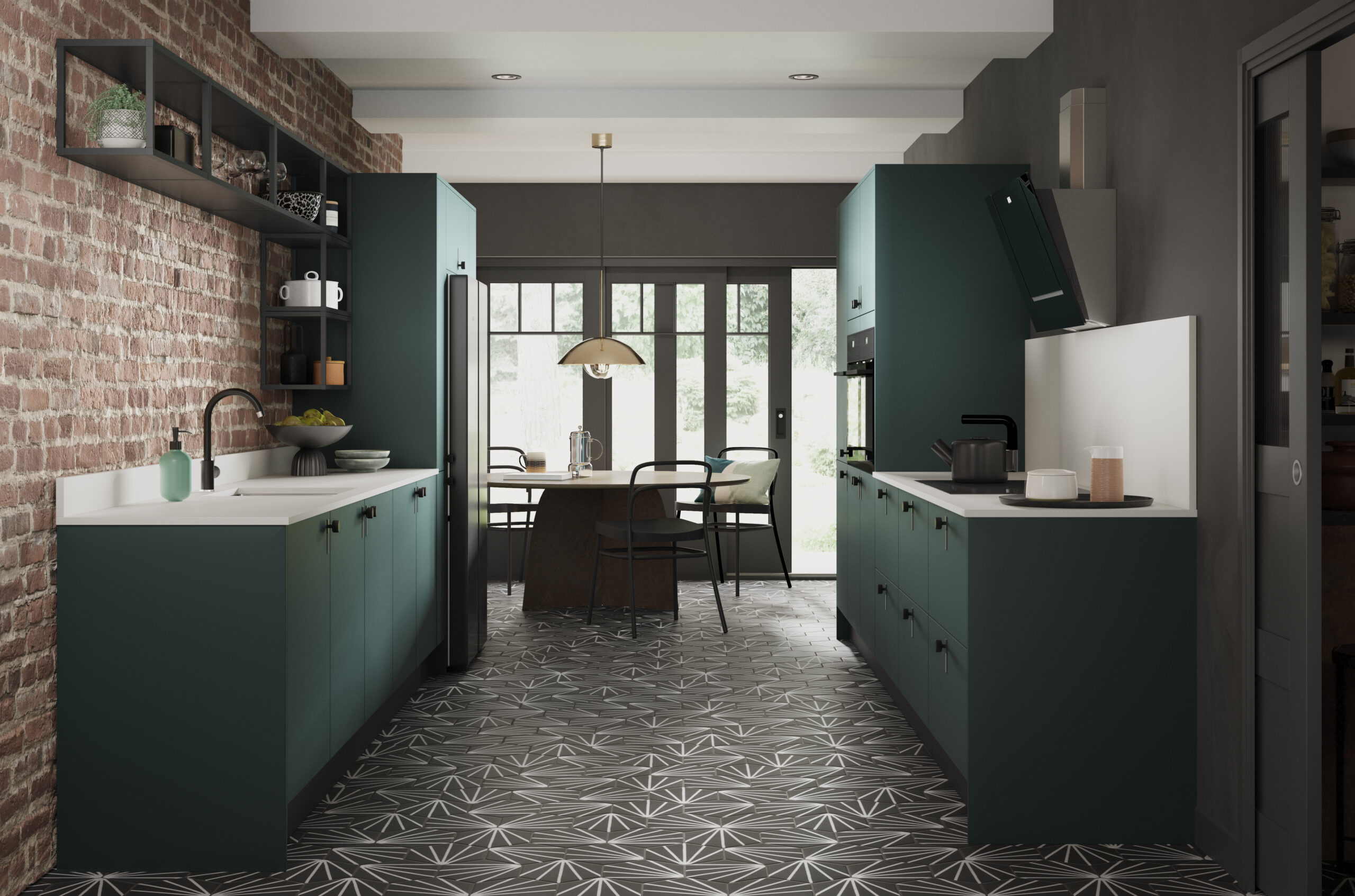 Turin Hunter Green Milano contemporqary kitchen bentley kitchens scaled